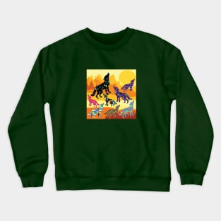 80s Funky Wolf Crewneck Sweatshirt